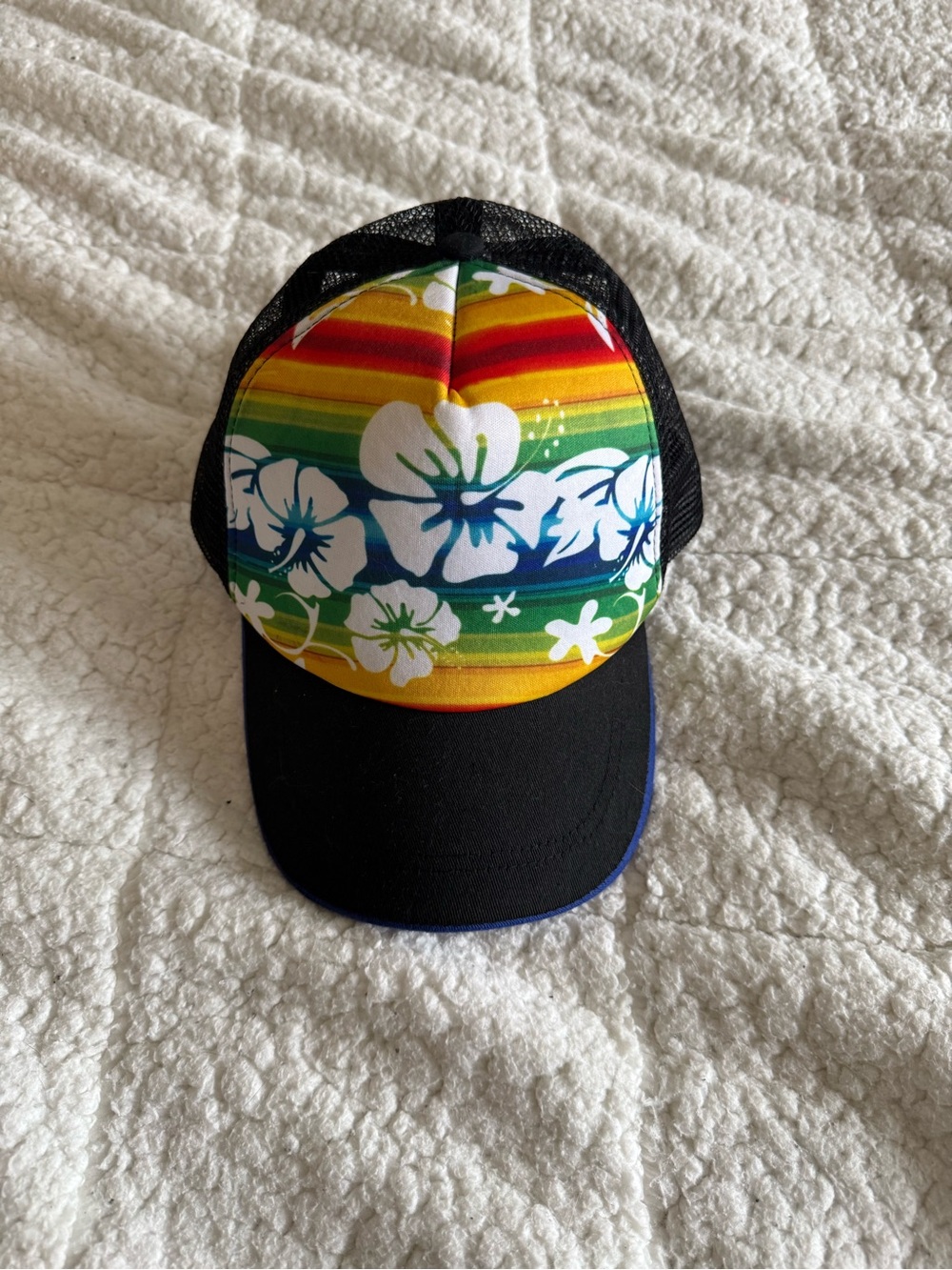 Floral Rainbow Trucker Hat - Black Brim